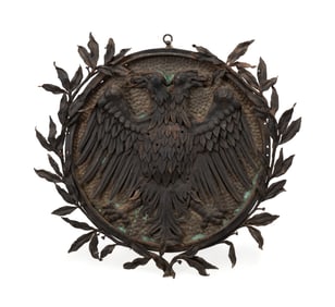 19TH C. CONTINENTAL HERALDIC EAGLE ROUNDEL