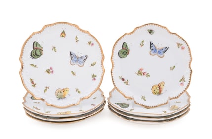 ANNA WEATHERLEY, SET OF 8 BUTTERFLY MOTIF PLATES