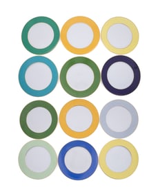 GROUP OF 12 RAYNAUD & CO. CHARGERS, VARIOUS COLORS