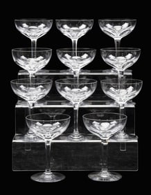 BACCARAT, SET OF 11 'GENOVA' CHAMPAGNE COUPES