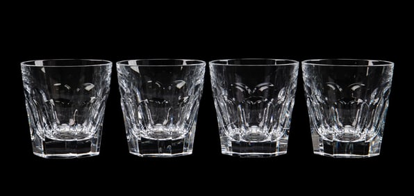 4 BACCARAT HARCOURT DOUBLE OLD FASHIONED GLASSES