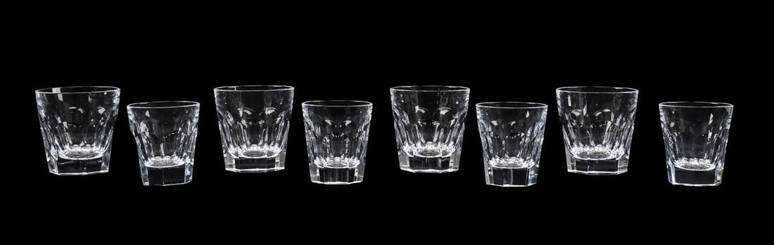 BACCARAT, SET OF 8 OLD FASHIONED GLASSES, 2 SIZES (1 of 4)
