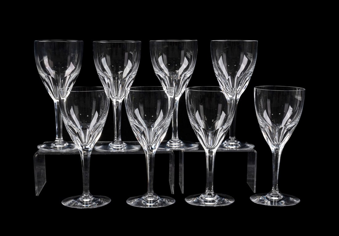 BACCARAT, SET OF 8 'GENOVA' TALL WATER GOBLETS (1 of 6)