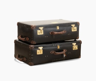 TWO GLOBE-TROTTER LEATHER 'ORIGINAL' SUITCASES