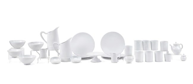JOHN DERIAN & VILLATTE, 35 PIECE DINNERWARE SET