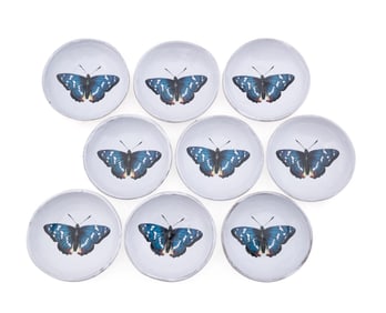 ASTIER DE VILLATTE, SET OF 9 BUTTERFLY DISHES