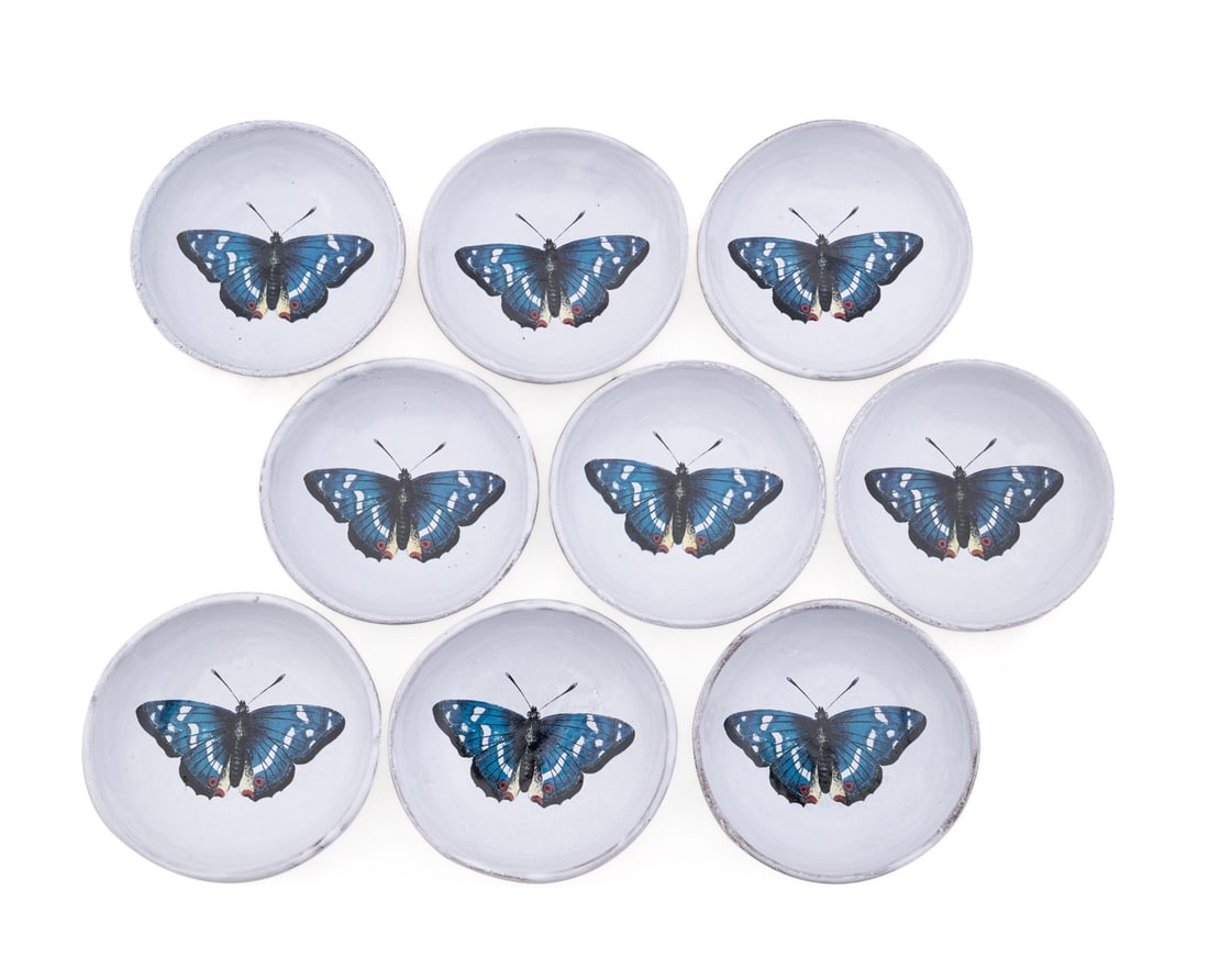 ASTIER DE VILLATTE, SET OF 9 BUTTERFLY DISHES (1 of 4)
