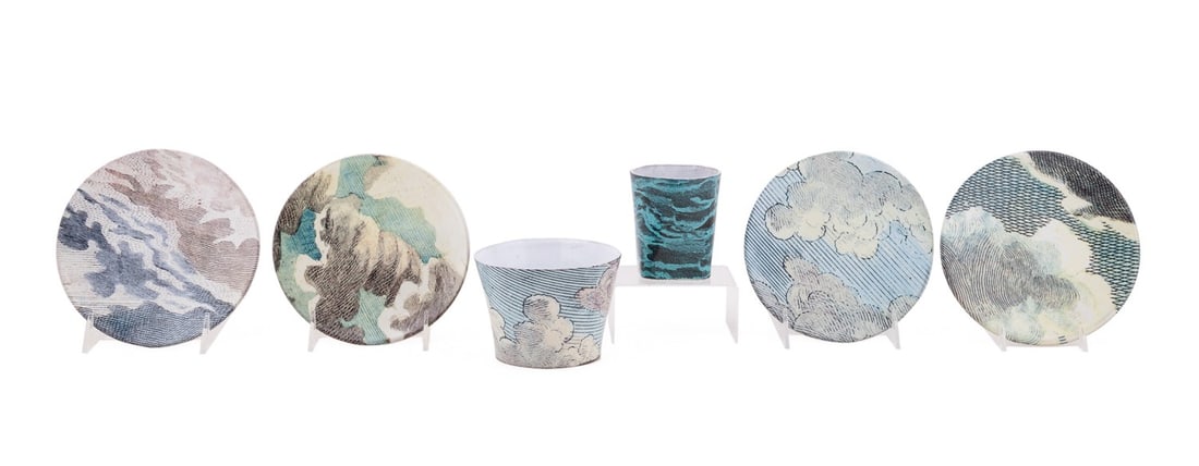 ASTIER DE VILLATTE, GROUP OF 6 CLOUD PATTERN ITEMS (1 of 11)
