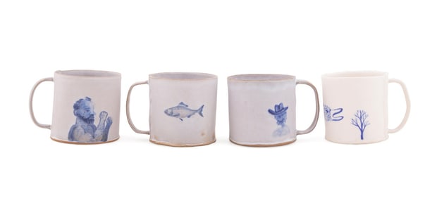 TYLER HAYS FOR BDDW, GROUP OF 4 COFFEE MUGS