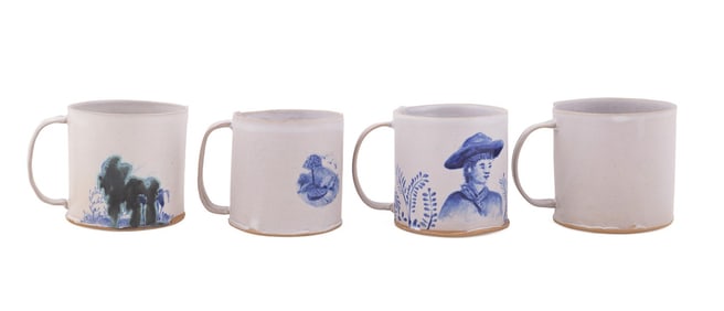 TYLER HAYS FOR BDDW, GROUP OF 4 COFFEE MUGS