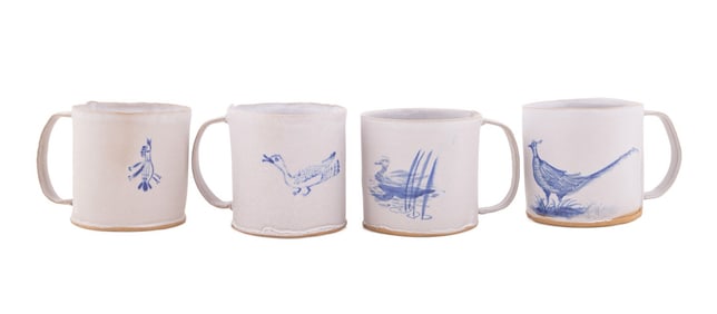 TYLER HAYS FOR BDDW, GROUP OF 4 COFFEE MUGS