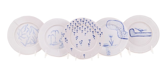 TYLER HAYS FOR BDDW, GROUP OF 5 SIDE PLATES