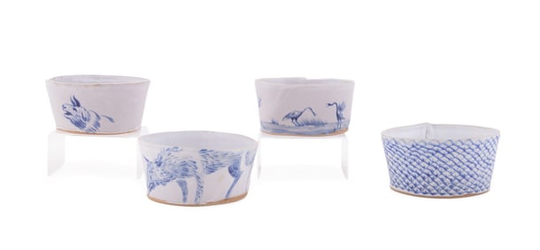 TYLER HAYS FOR BDDW, GROUP OF 4 BOWLS
