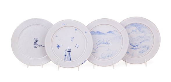 TYLER HAYS FOR BDDW, GROUP OF 4 PLATES