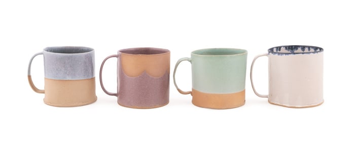 TYLER HAYS FOR BDDW, GROUP OF 4 COFFEE MUGS