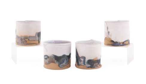 TYLER HAYS FOR BDDW, GROUP OF 4 ROCKS CUPS
