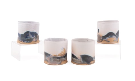 TYLER HAYS FOR BDDW, GROUP OF 4 ROCKS CUPS