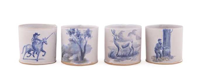 TYLER HAYS FOR BDDW, GROUP OF 4 ROCKS CUPS