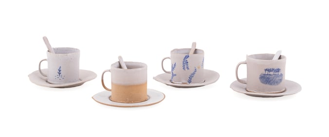 TYLER HAYS FOR BDDW, GROUP OF 4 ESPRESSO SETS