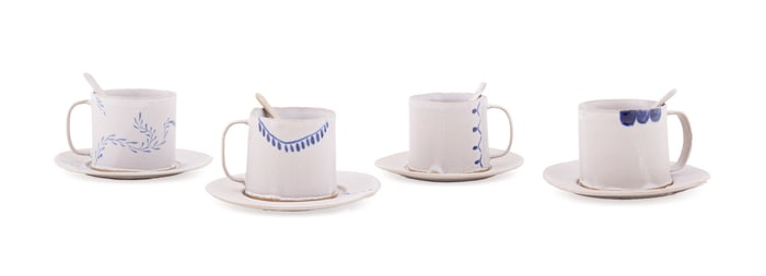 TYLER HAYS FOR BDDW, GROUP OF 4 CAPPUCCINO SETS