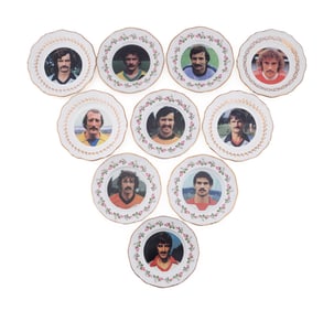 SET OF 10 GERMAN FOOTBALLER NOVELTY PLATES