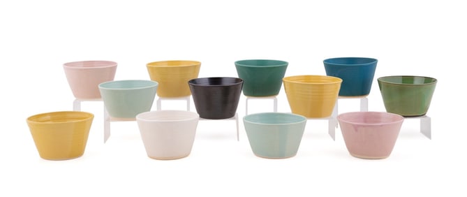 ERIC BONNIN, GROUP OF 12 'SNACK' BOWLS