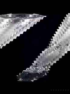 LALIQUE COLORLESS MODERN CRYSTAL VASE 10/99: Lalique (French, founded 1888), contemporary. Limited edition Modern crystal vase, appropriately marked and numbered 10 of 99. Provenance: Private Collection of an Esteemed Gentleman, Atlanta, GA. App