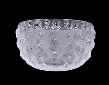 LALIQUE COLORLESS 'BYZANCE SPIRALS' CRYSTAL BOWL