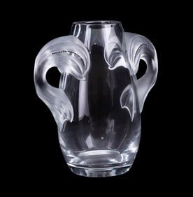 LALIQUE COLORLESS 'ASTELIA" CRYSTAL VASE, 35/99