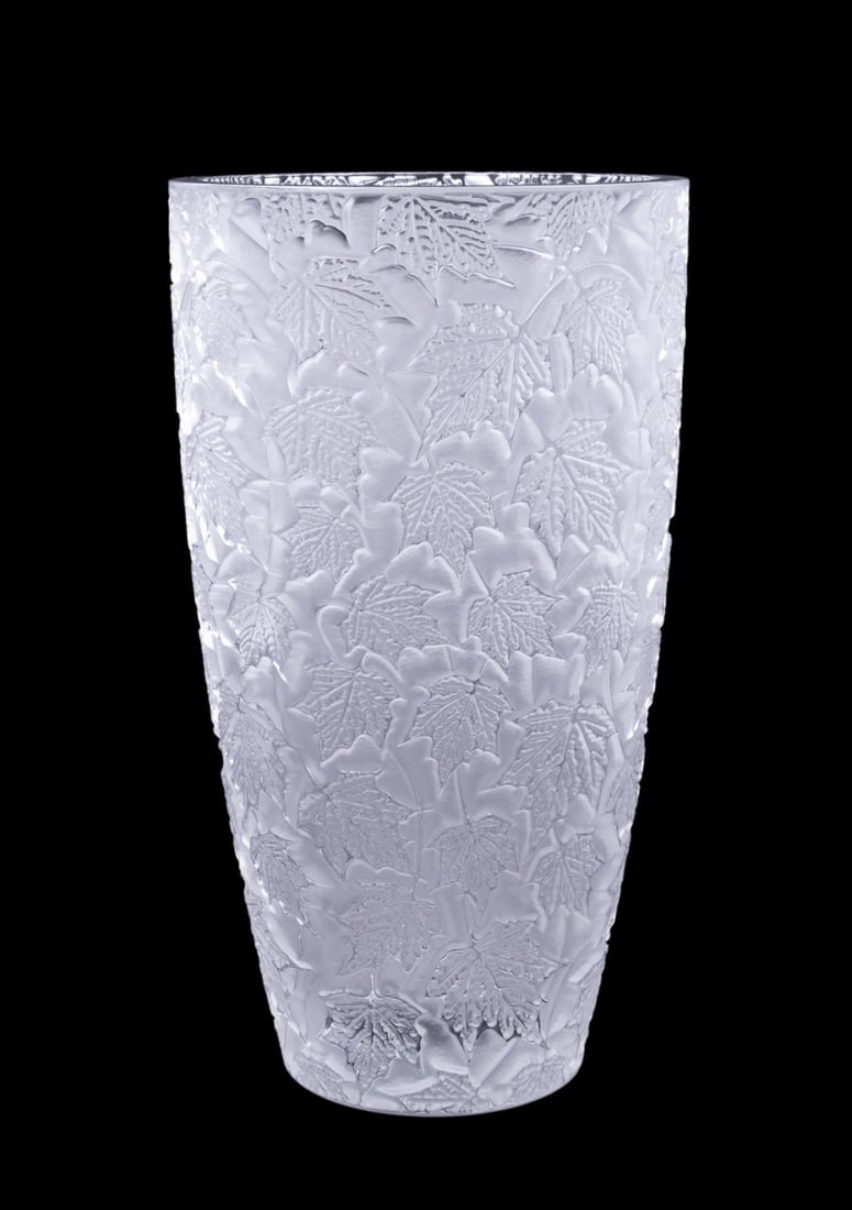 LALIQUE COLORLESS 'FOLIAGE' CRYSTAL VASE (1 of 7)