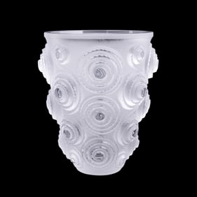 LALIQUE COLORLESS 'SPIRALS XXL' CRYSTAL VASE