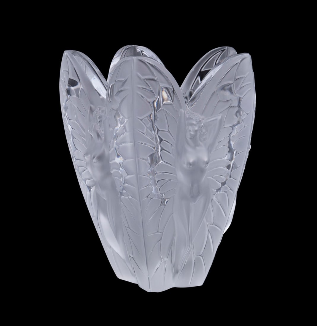 LALIQUE COLORLESS 'CHRYSALIDE' CRYSTAL VASE (1 of 8)
