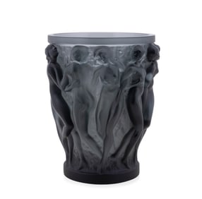 LALIQUE GREY 'BACCHANTES' CRYSTAL VASE, NO. 997