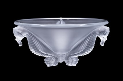 LALIQUE COLORLESS 'POSEIDON' CRYSTAL CENTERPIECE