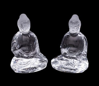 KENZO TAKADA FOR BACCARAT, PAIR OF BUDDHAS