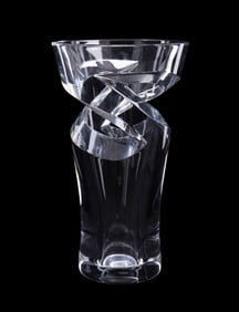 BACCARAT, LARGE COLORLESS 'TORNADO' CRYSTAL VASE