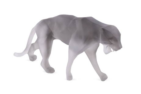 RICHARD ORLINSKI FOR DAUM 'WILD PANTHER' SCULPTURE: Richard Orlinski (French, born 1966) for Daum (French, founded 1878), contemporary. Limited edition grey "Wild Panther" pate de verre sculpture, appropriately marked and numbered 2 of 375. Provenance: