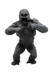 RICHARD ORLINSKI FOR DAUM, 'WILD KONG' IN BLACK: Richard Orlinski (French, born 1966) for Daum (French, founded 1878), contemporary. Black pate de cristal "Wild Kong" sculpture, limited edition of 99, signed to the inner thigh. Provenance: Private C