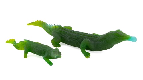DAUM, PAIR OF ALLIGATOR PATE DE VERRE SCULPTURES