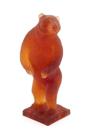 DAUM AMBER 'GRIZZLY BEAR' SCULPTURE, 10/1000