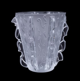 LALIQUE COLORLESS 'SWING' CRYSTAL VASE