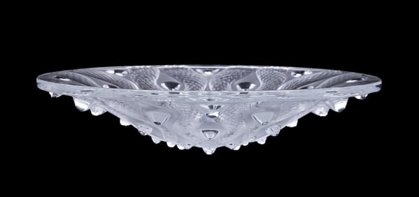 LALIQUE COLORLESS 'SERPENTINE' CRYSTAL CENTER BOWL