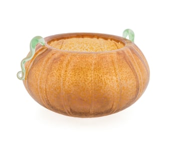 DAUM ORANGE 'PUMPKIN' PATE DE VERRE BOWL