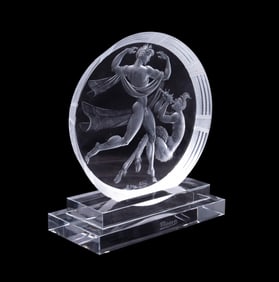 KAREL BECVAR FOR MOSER ART DECO STYLE PLAQUE
