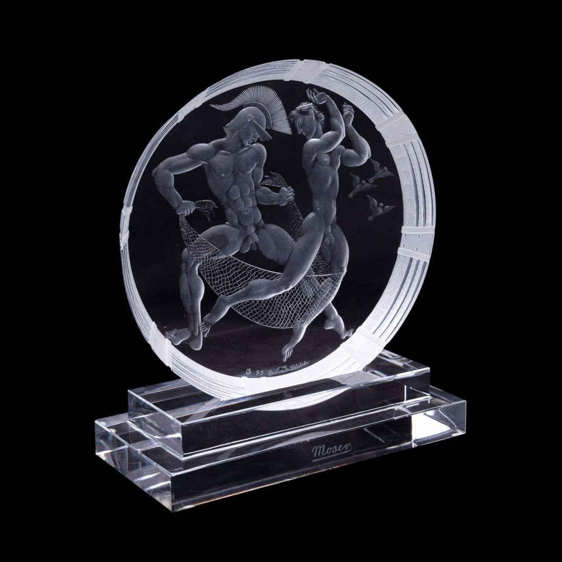 KAREL BECVAR FOR MOSER ART DECO STYLE PLAQUE (1 of 8)