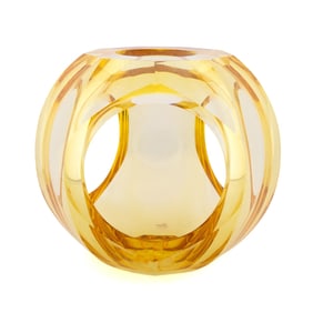MOSER IKEBANA COLLECTION YELLOW CRYSTAL BOWL