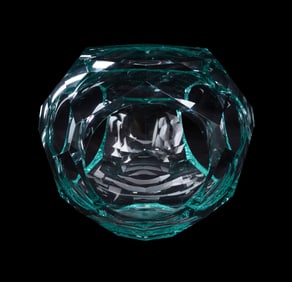 MOSER IKEBANA COLLECTION OCEAN GREEN CRYSTAL BOWL