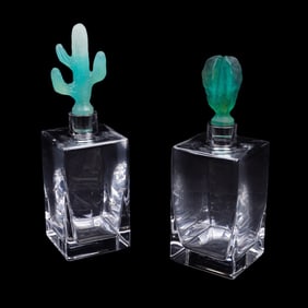 HILTON MCCONNICO FOR DAUM, TWO CACTUS DECANTERS