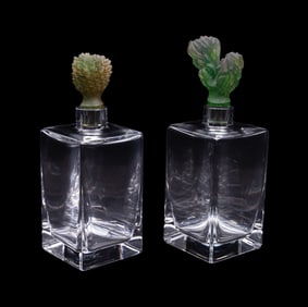 HILTON MCCONNICO FOR DAUM, TWO CACTUS DECANTERS
