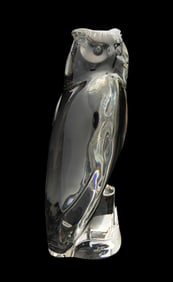 JAN TESAR FOR BACCARAT 'BARN OWL' SCULPTURE, 13/50